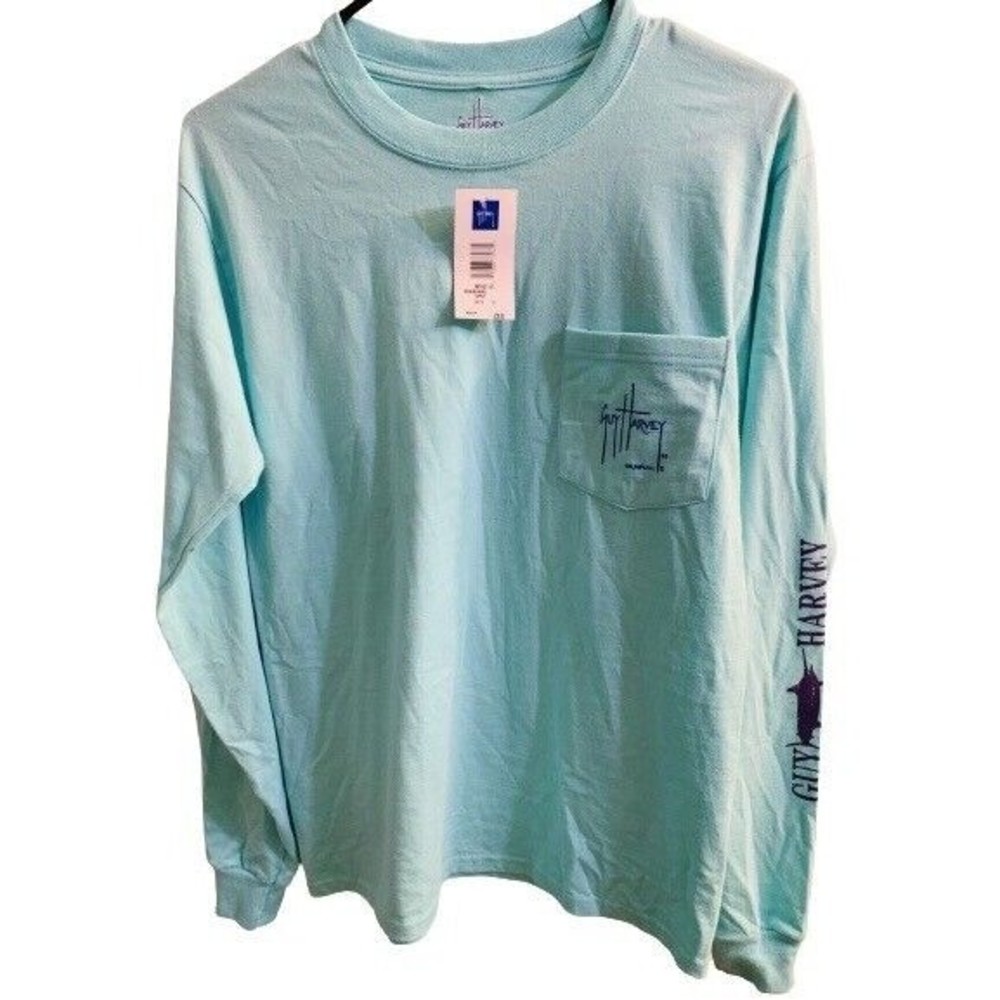 Guy Harvey Moonshine Mint /Small Long sleeve.MTH211137/FAST SHIPPING